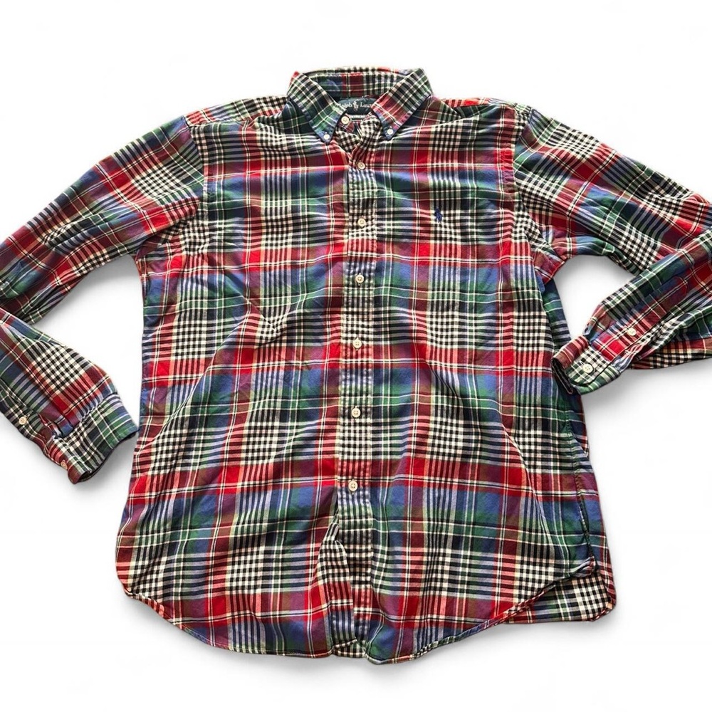 Polo Ralph Lauren Men’s Custom Fit Long‎ Sleeve Plaid Shirt Size Large